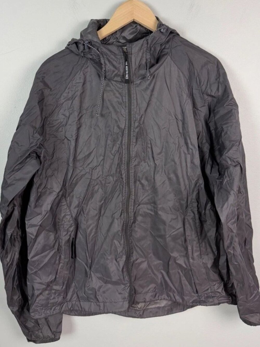 The North Face Grey Hooded Ripstop Windbreaker V608546 Size Large Men’s